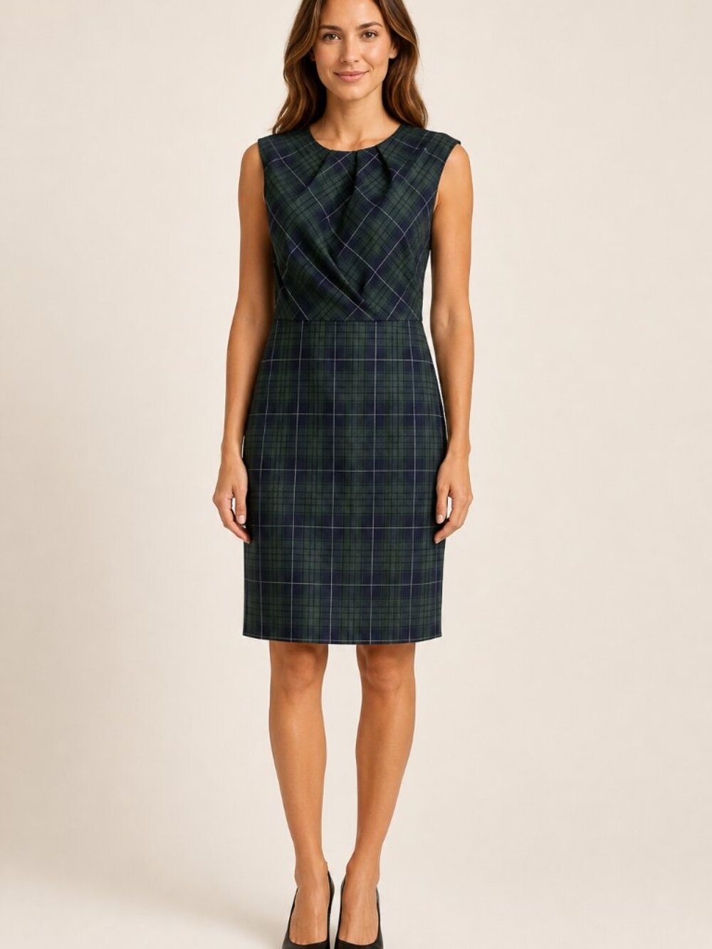 BROOKS BROTHERS PONTE TARTAN PLAID DRESS - SIZE: 4